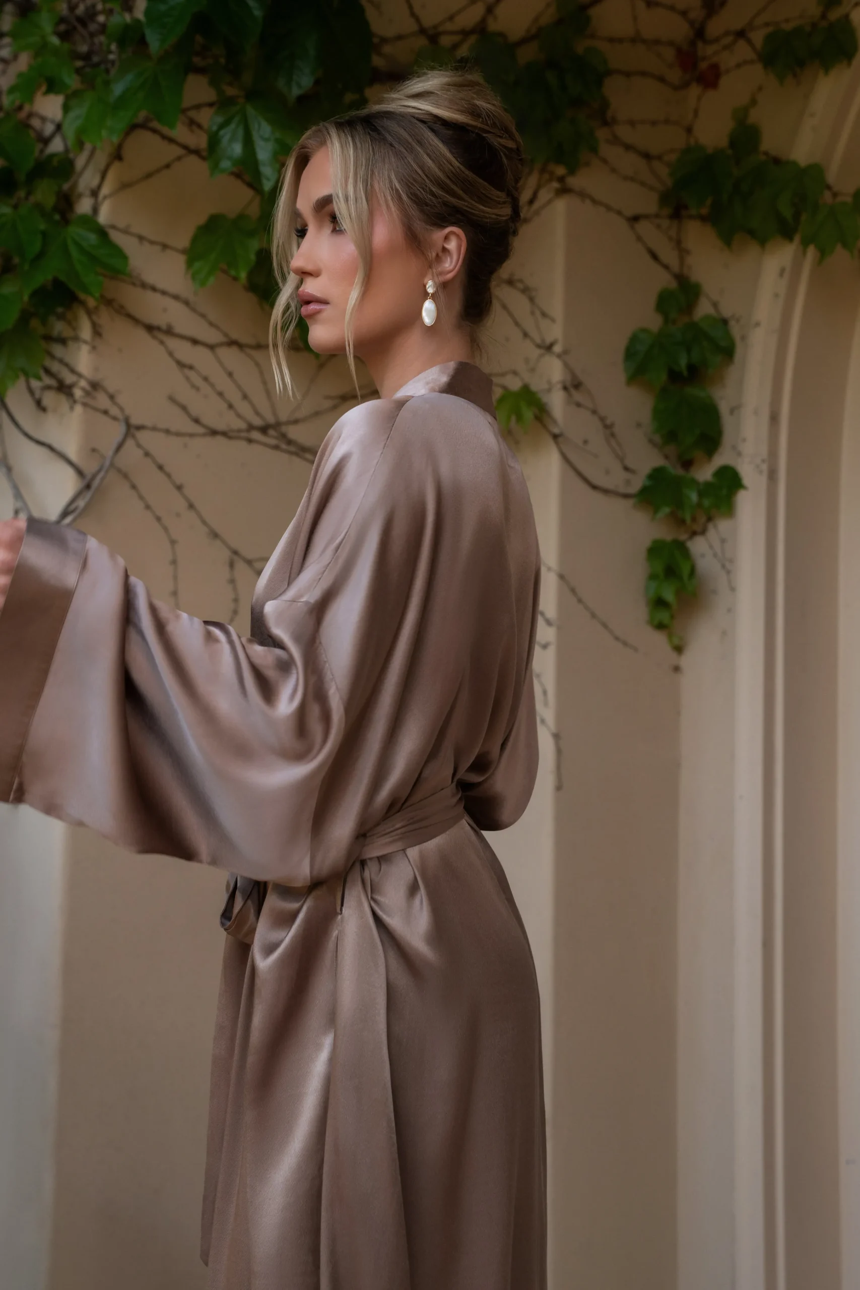 Bronze Forever And Always Satin Robe*JLUXLABEL Online