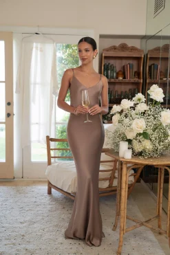 Bronze Promise Of Love Satin Dress*JLUXLABEL Best