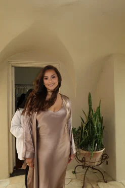 Bronze Promise Of Love Satin Dress*JLUXLABEL Best