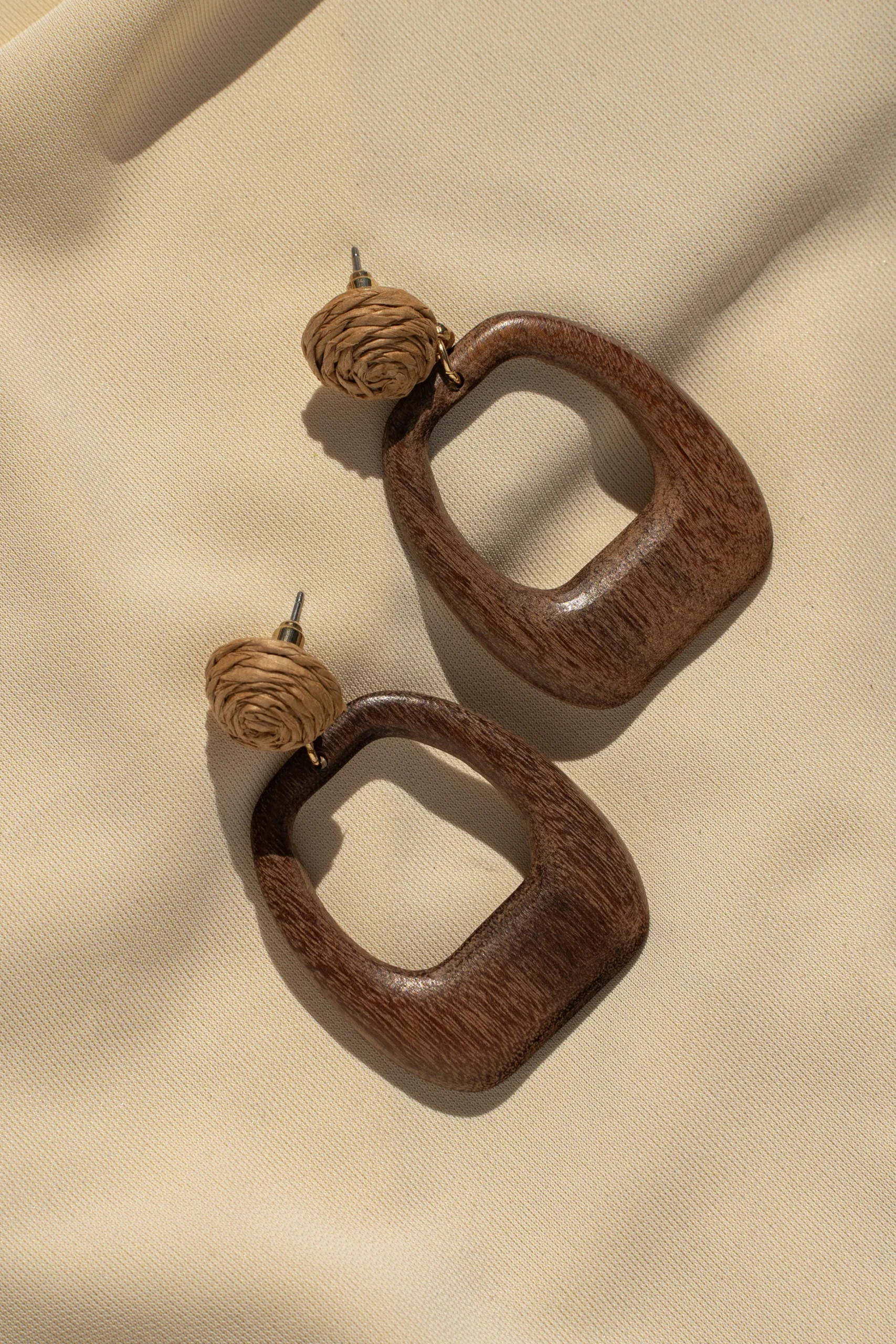 Brown Cove Wooden Earrings*JLUXLABEL Fashion