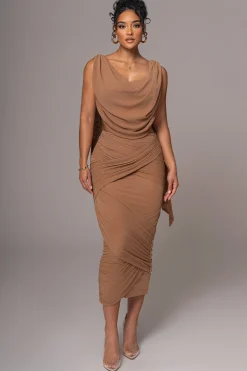 Brown Divine Drape Skirt Set*JLUXLABEL Outlet