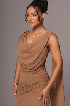 Brown Divine Drape Skirt Set*JLUXLABEL Outlet