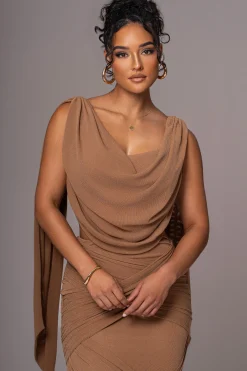 Brown Divine Drape Skirt Set*JLUXLABEL Outlet