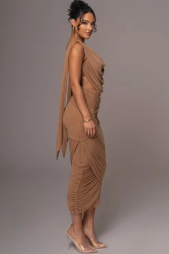 Brown Divine Drape Skirt Set*JLUXLABEL Outlet