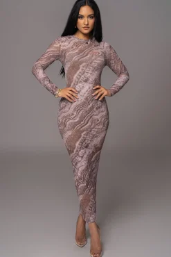 Brown Multi Solana Mesh Maxi Dress*JLUXLABEL Fashion