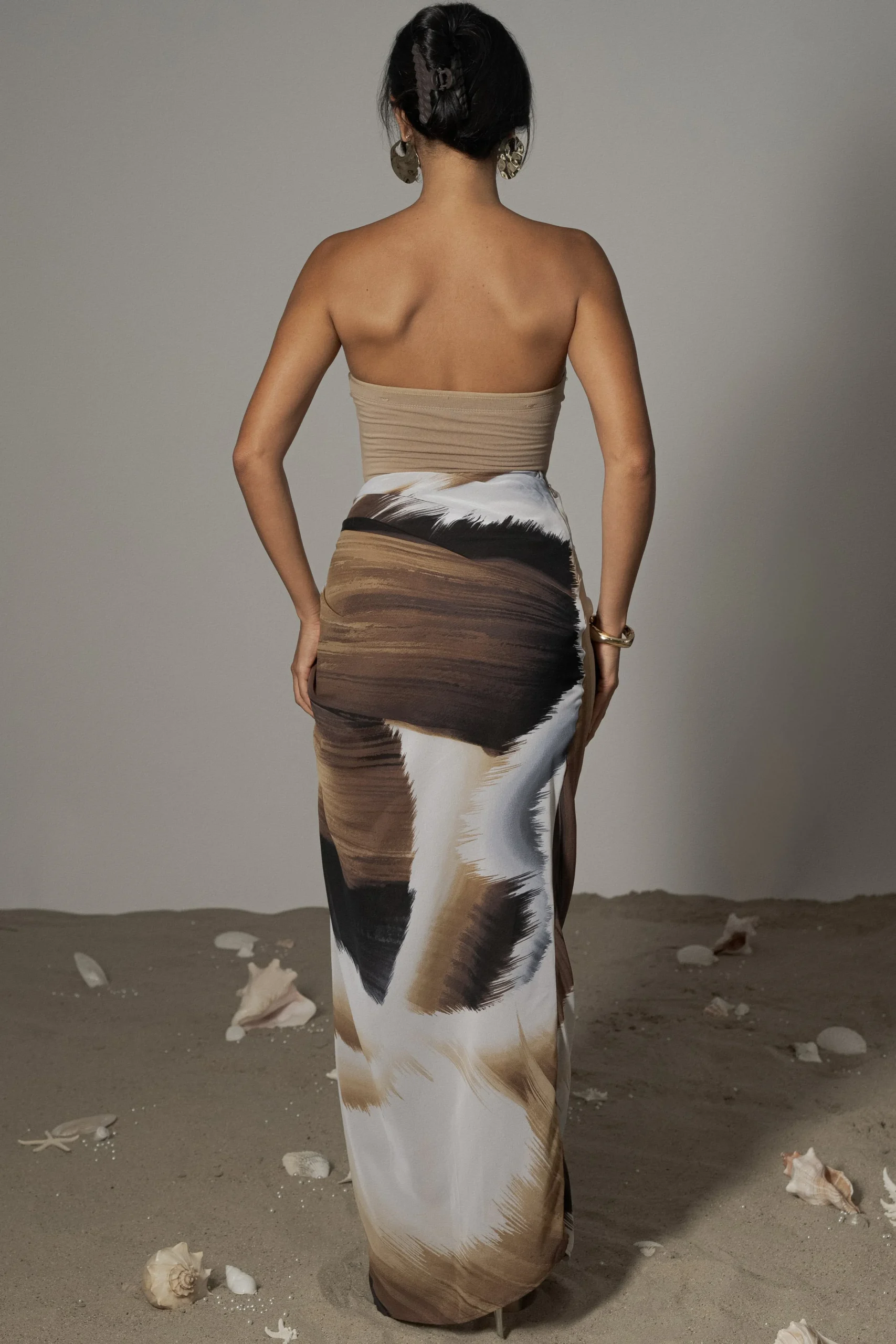 Brown Print Noelia Printed Skirt*JLUXLABEL Online