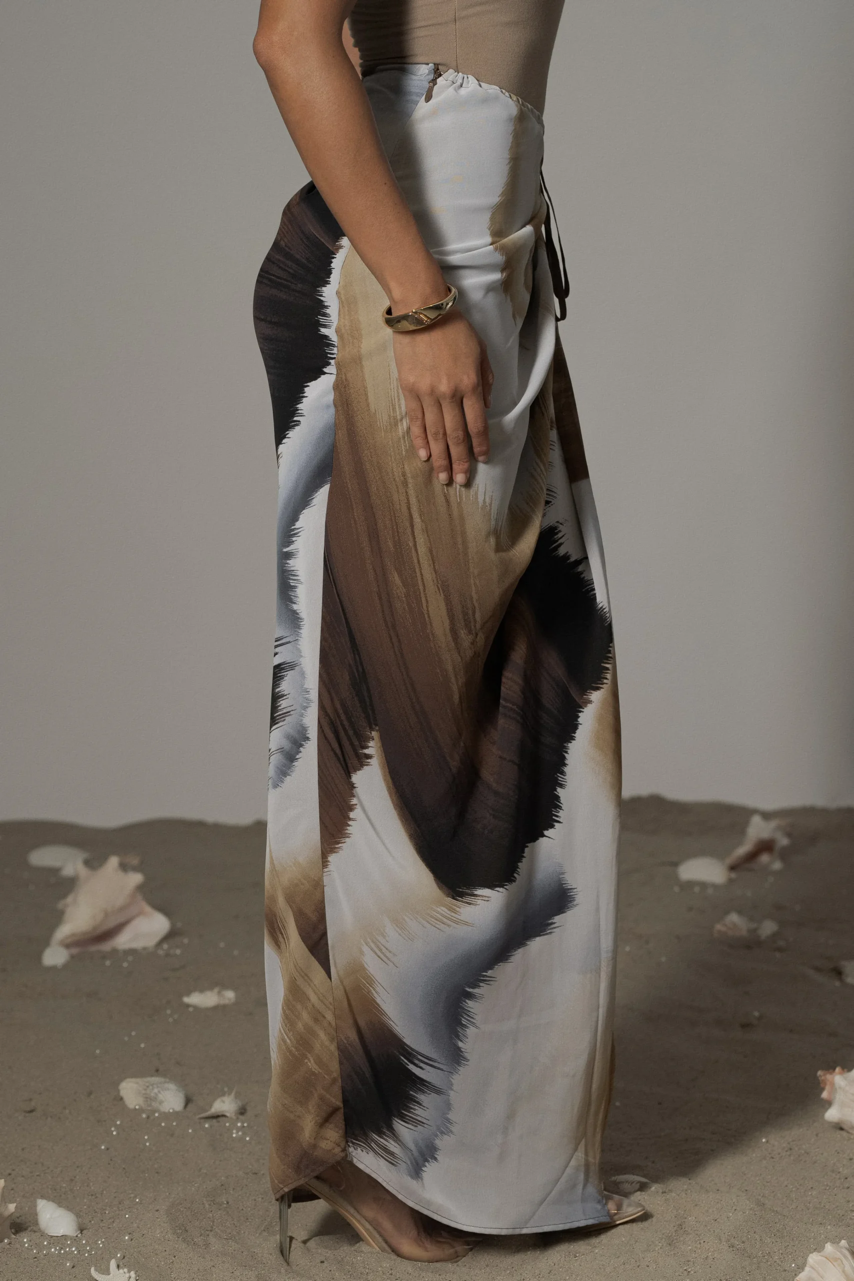 Brown Print Noelia Printed Skirt*JLUXLABEL Online