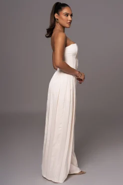 Buttercream Clara Wide Leg Pleated Trousers*JLUXLABEL Outlet