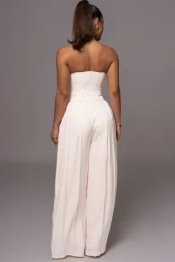 Buttercream Clara Wide Leg Pleated Trousers*JLUXLABEL Outlet