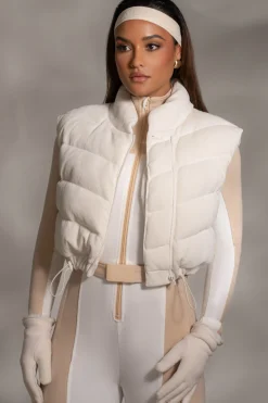 Buttercream Delma Ribbed Puffer Vest*JLUXLABEL Sale