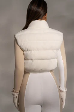 Buttercream Delma Ribbed Puffer Vest*JLUXLABEL Sale