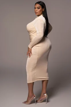 Buttercream Kara Mock Neck Dress*JLUXLABEL Fashion