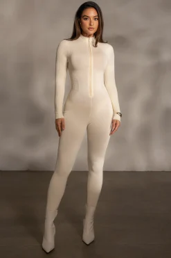 Buttercream Kris Front Zipper Jumpsuit*JLUXLABEL New