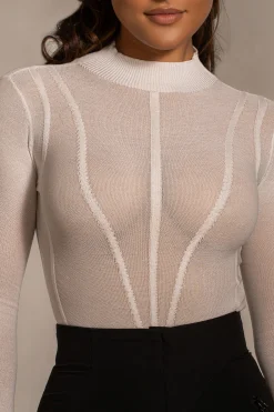 Buttercream Lori Sheer Knit Bodysuit*JLUXLABEL Discount