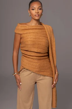 Camel Soft Life Cable Knit Sweater Top*JLUXLABEL Online