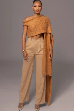 Camel Soft Life Cable Knit Sweater Top*JLUXLABEL Online