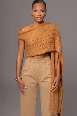 Camel Soft Life Cable Knit Sweater Top*JLUXLABEL Online