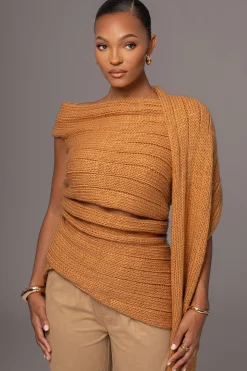 Camel Soft Life Cable Knit Sweater Top*JLUXLABEL Online