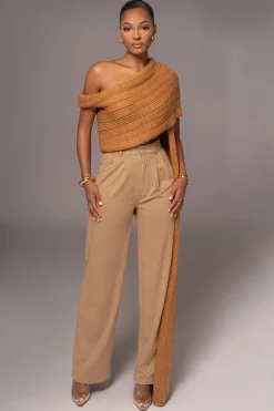 Camel Soft Life Cable Knit Sweater Top*JLUXLABEL Online