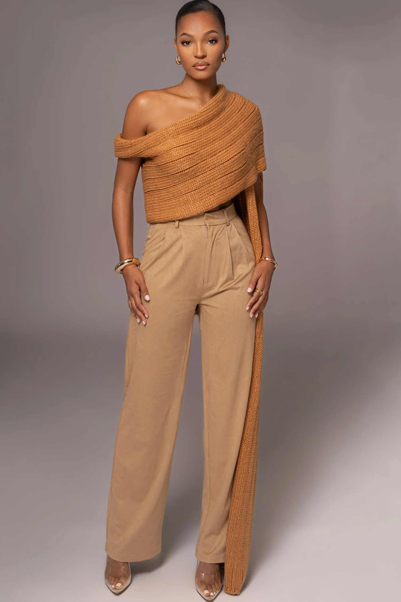 Camel Soft Life Cable Knit Sweater Top*JLUXLABEL Online