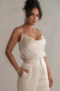 Champagne Amour Satin Top*JLUXLABEL Hot