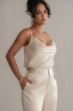 Champagne Amour Satin Top*JLUXLABEL Hot