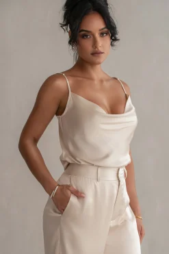 Champagne Amour Satin Top*JLUXLABEL Hot