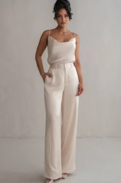 Champagne Ever After Satin Trousers*JLUXLABEL Online