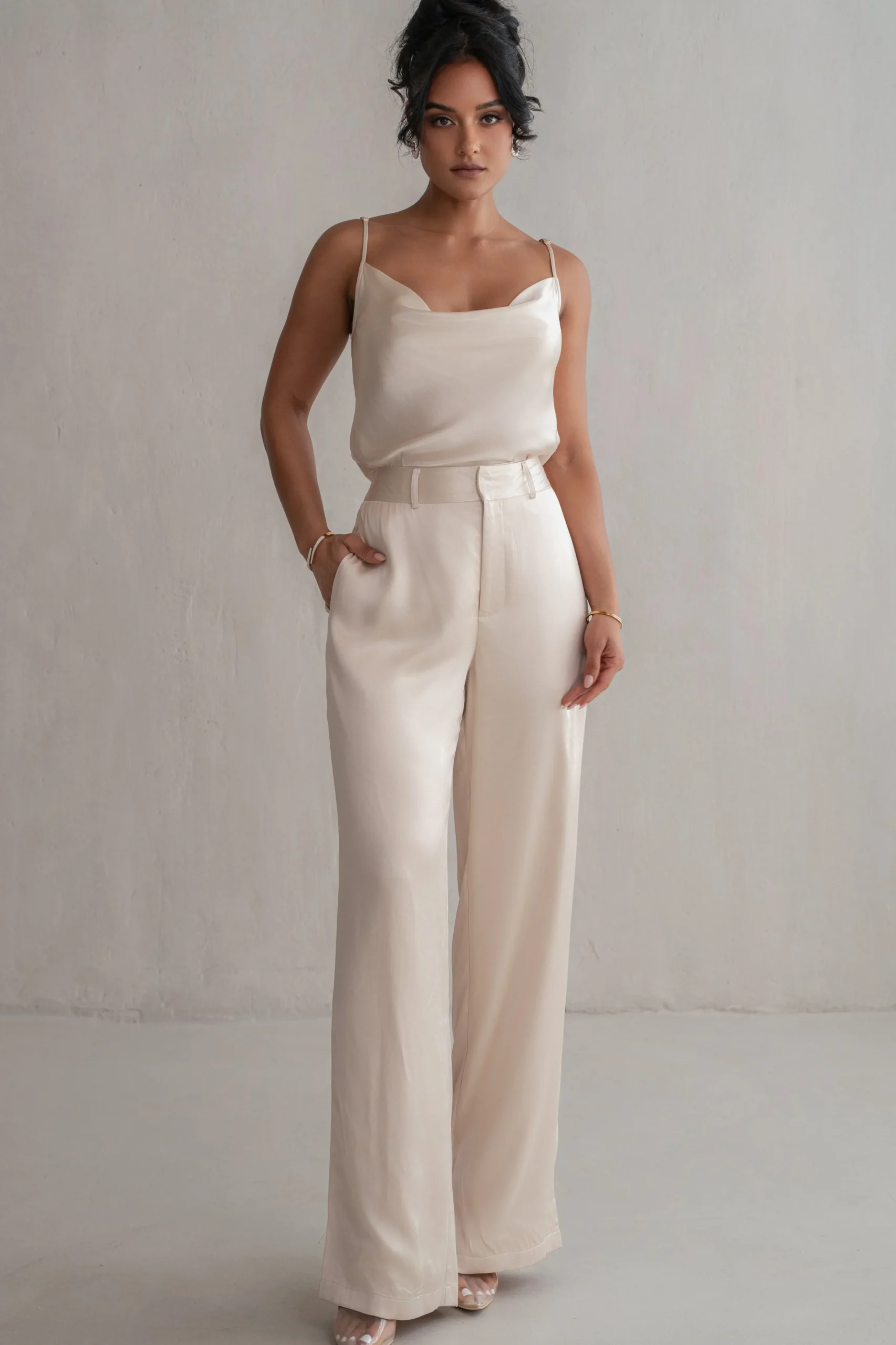 Champagne Ever After Satin Trousers*JLUXLABEL Online