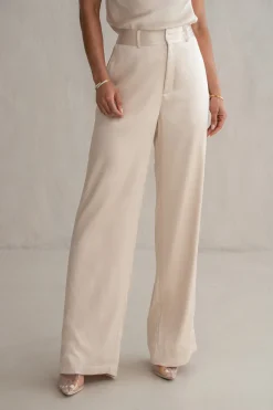 Champagne Ever After Satin Trousers*JLUXLABEL Online