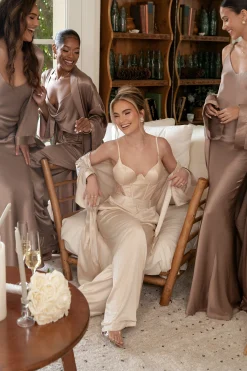 Champagne Ever After Satin Trousers*JLUXLABEL Online