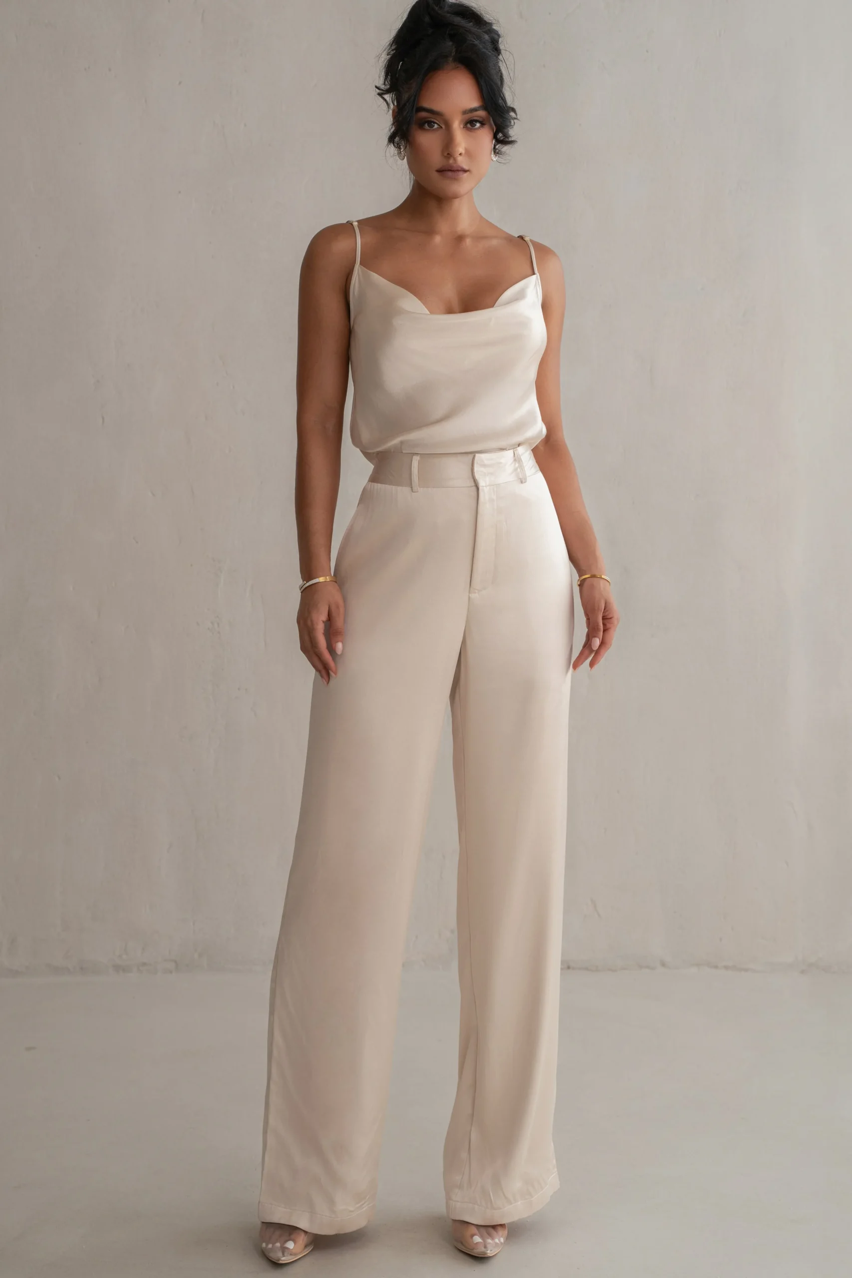 Champagne Ever After Satin Trousers*JLUXLABEL Online