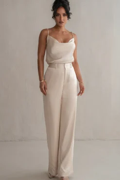 Champagne Ever After Satin Trousers*JLUXLABEL Online