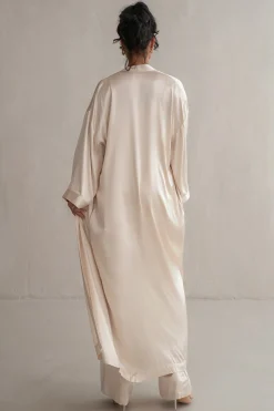 Champagne Forever And Always Satin Robe*JLUXLABEL Clearance