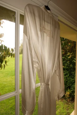 Champagne Forever And Always Satin Robe*JLUXLABEL Clearance