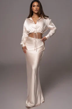 Champagne Kiah Button Up Top*JLUXLABEL Outlet