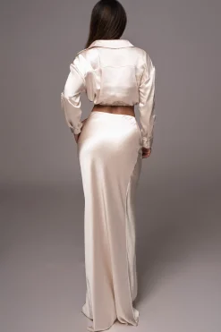 Champagne Kiah Button Up Top*JLUXLABEL Outlet