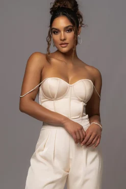 Champagne Leo Matte Satin Bustier*JLUXLABEL Fashion