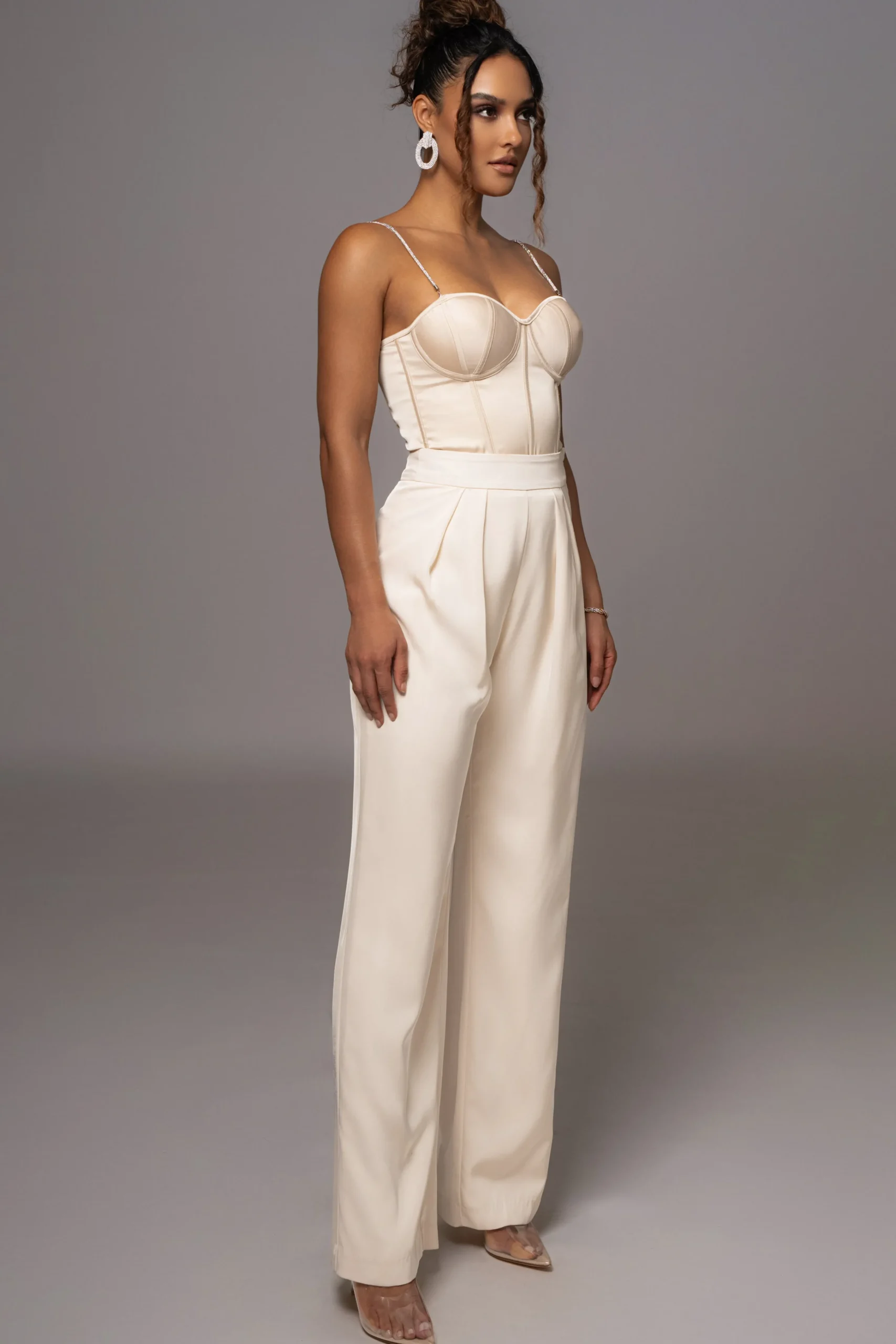 Champagne Leo Matte Satin Bustier*JLUXLABEL Fashion