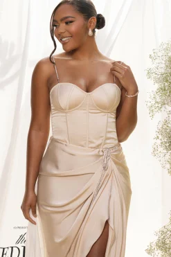 Champagne Leo Matte Satin Bustier*JLUXLABEL Fashion