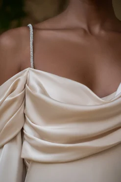 Champagne One And Only Satin Dress*JLUXLABEL Sale