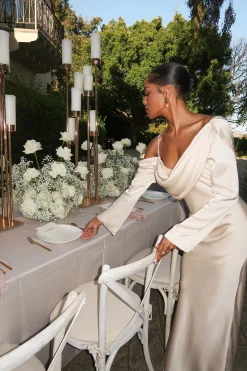 Champagne One And Only Satin Dress*JLUXLABEL Sale