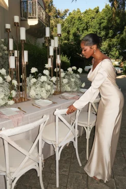 Champagne One And Only Satin Dress*JLUXLABEL Sale