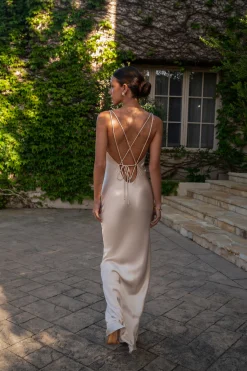 Champagne Promise Of Love Satin Dress*JLUXLABEL Discount