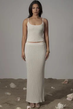 Champagne Serena Ribbed Skirt Set*JLUXLABEL Hot