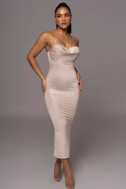 Champagne Visions Of You Midi Dress*JLUXLABEL Hot