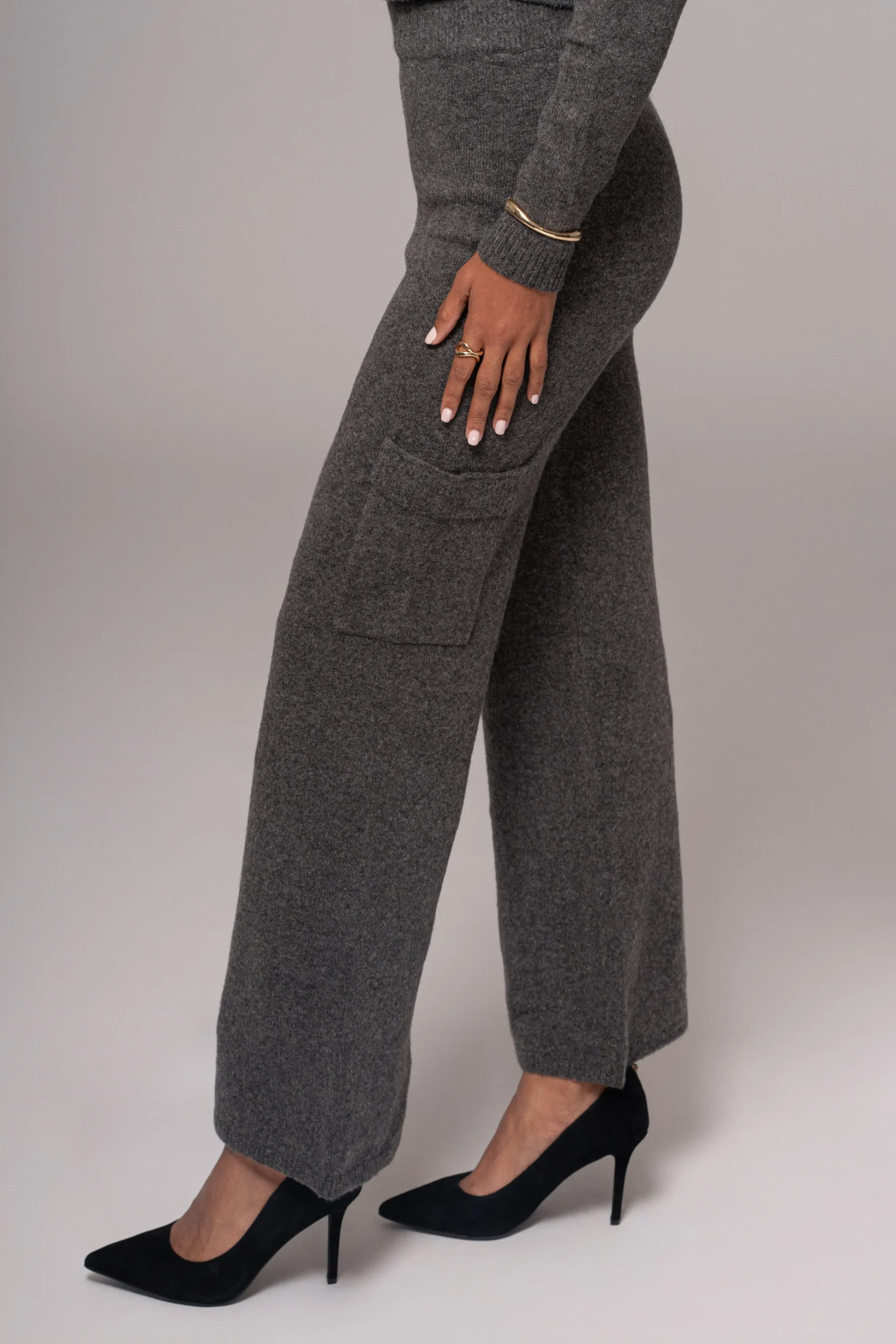 Charcoal Chelsey Knit Pant Set*JLUXLABEL Online