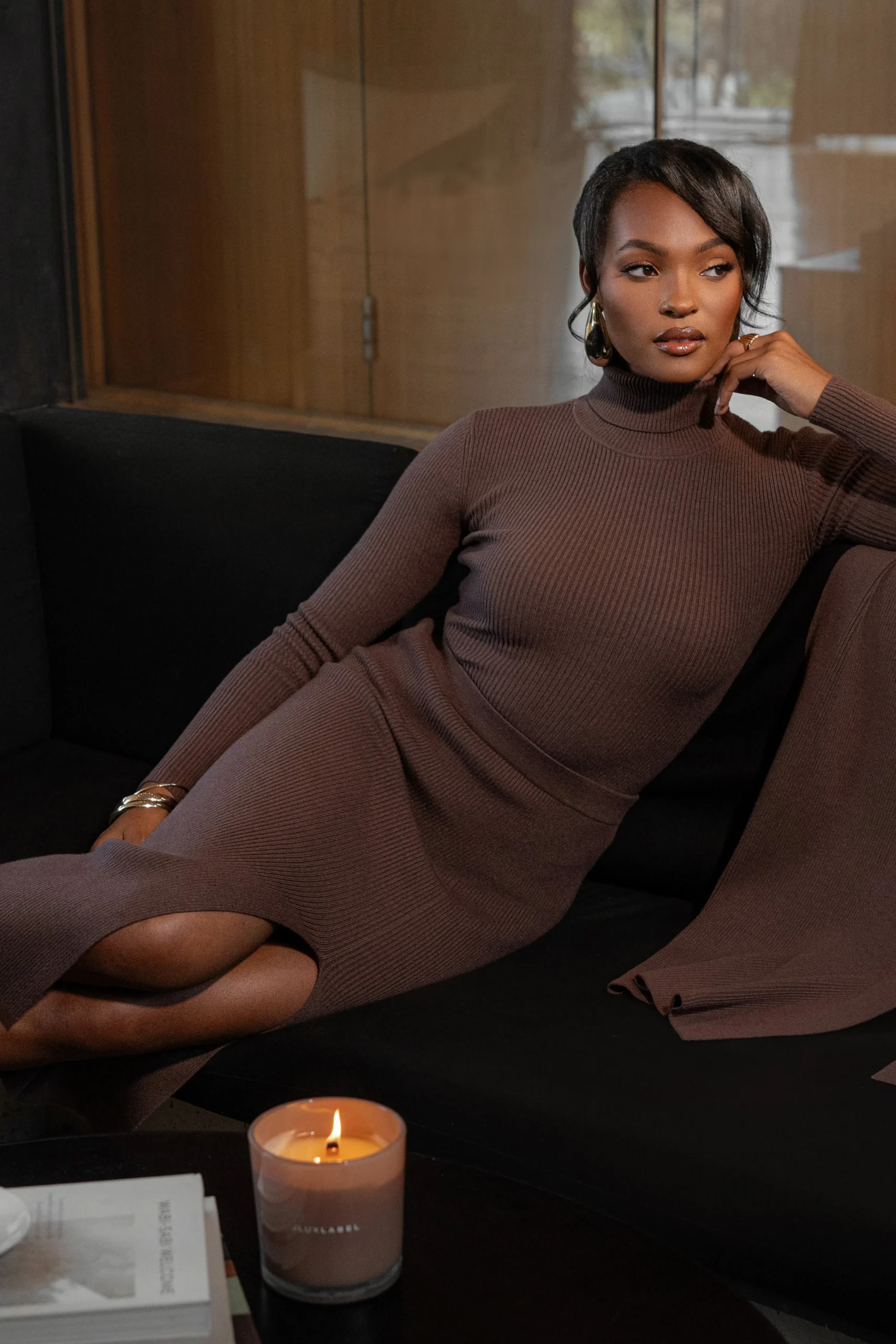 Chocolate Arlett Turtleneck Bodysuit*JLUXLABEL Online