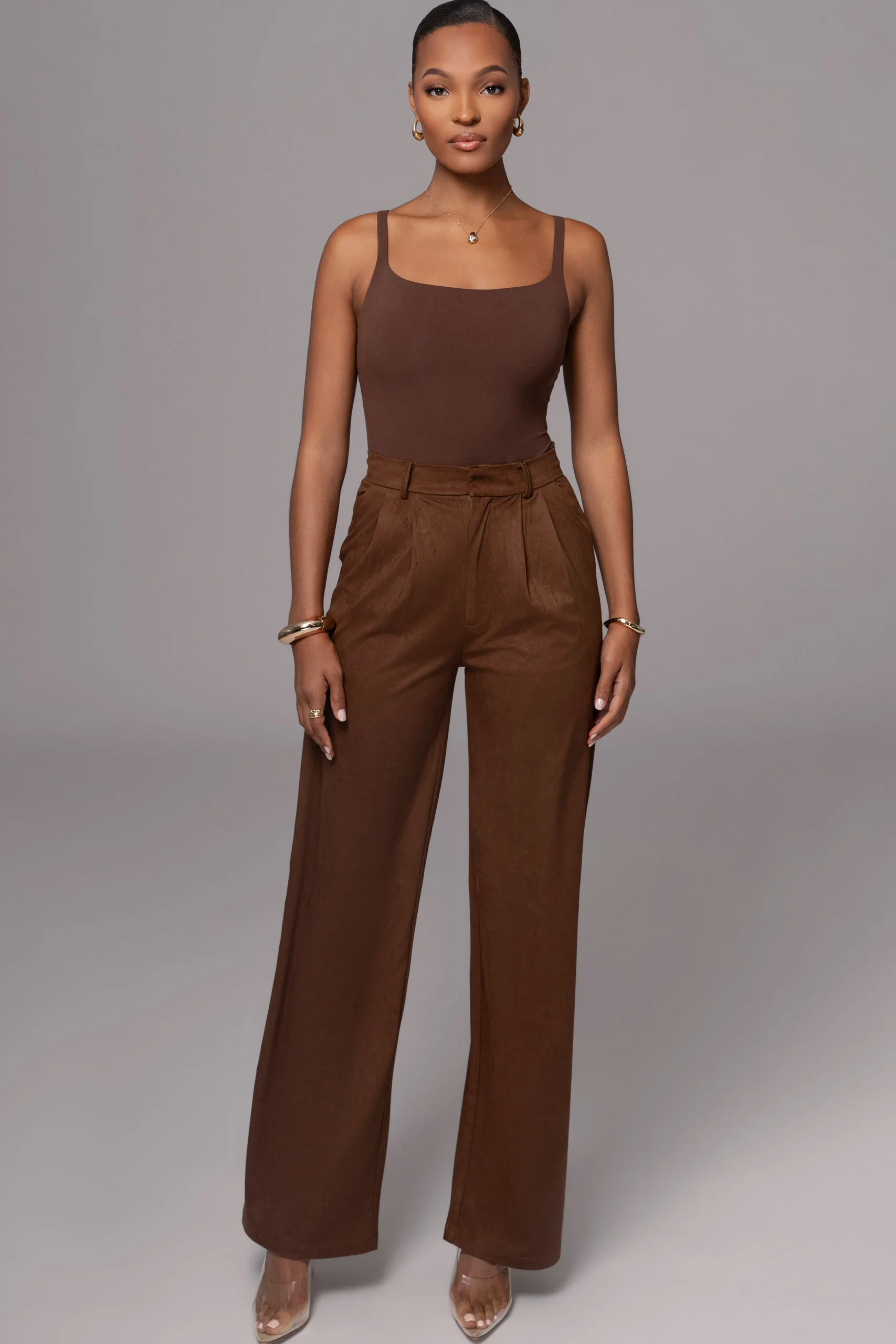 Chocolate Classic High Rise Trousers*JLUXLABEL Outlet