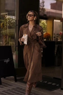 Chocolate Elite Suede Coat*JLUXLABEL Sale